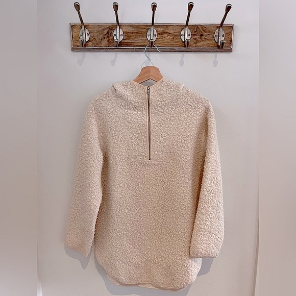 H&M XS long cream wooly hoodie - Picture 2 of 4